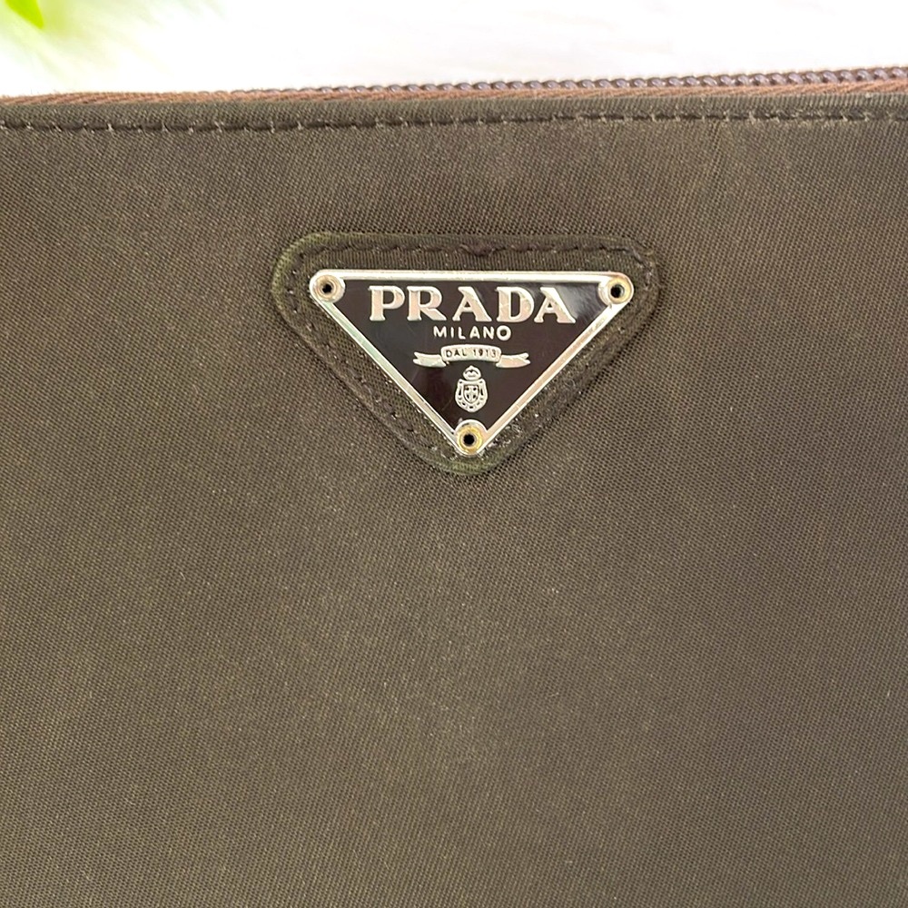 Prada Army green & Brown Nylon Zippy Wallet - Picture 5 of 16